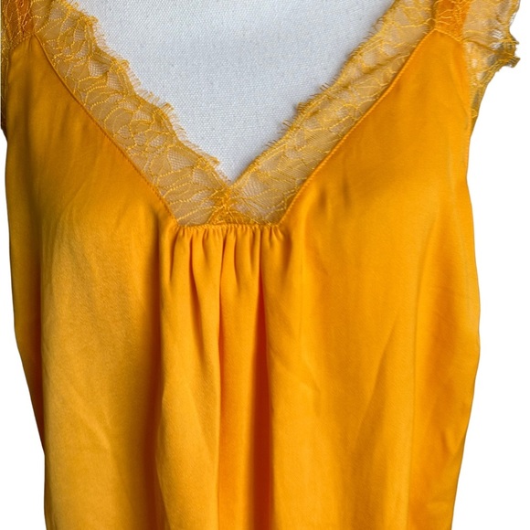 Soft Surroundings Baja Tunic in Artisan Gold Orange Lace Edge Blouse Size Large - Picture 9 of 17